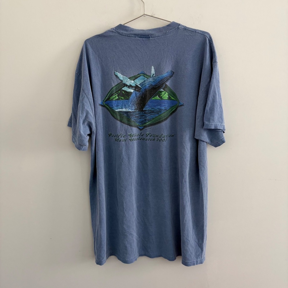 Oceanfront Pacific Whale Foundation Maui Whalewatch 2001 Blue T-Shirt Large - Picture 1 of 5